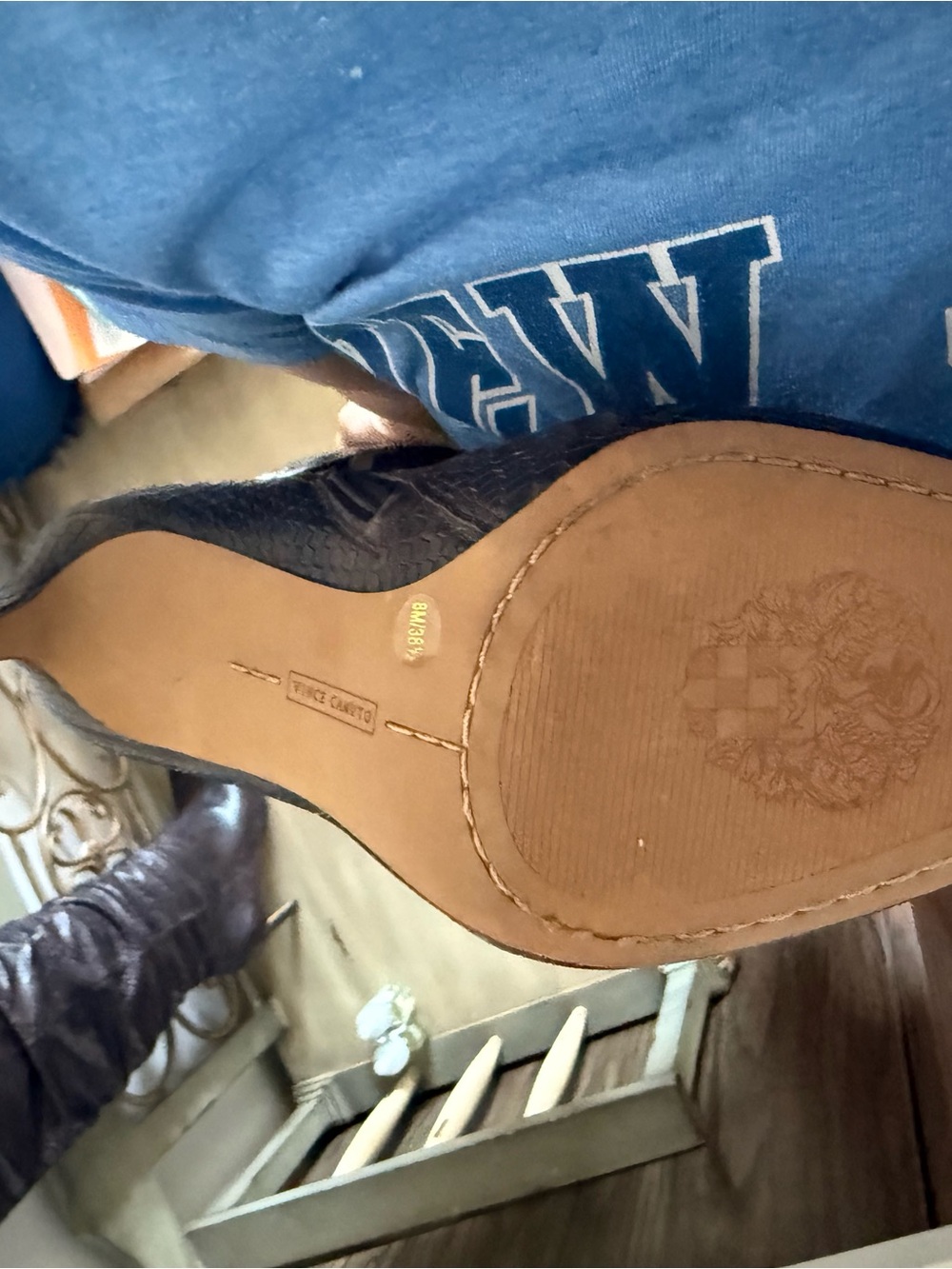 Vince Camuto Brown Textured Over-the-Knee Pointed-Toe Stiletto Boots - Picture 3 of 4